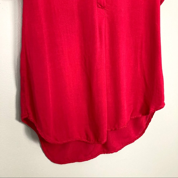 Bella Dahl Popover Tunic 1/2 Button Front Roll Tab - Picture 3 of 6